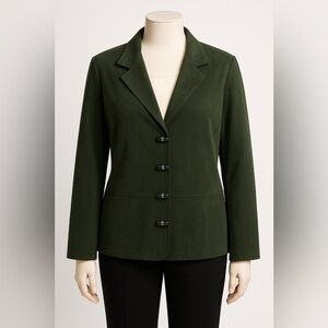 R&K Originals Olive Green Jacket Women’s Size 18 Suede Look Silver Buttons